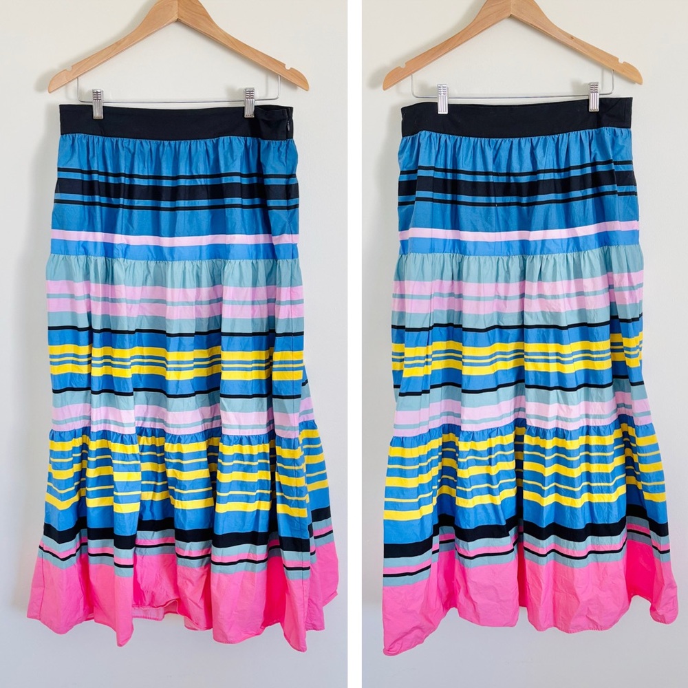 On 34th Multi-Stripe Tiered Maxi Skirt